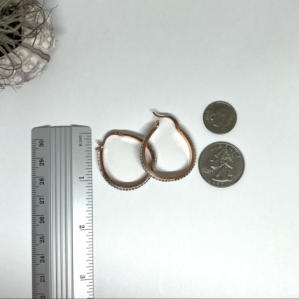 Rose Gold Swravoski Crystal Hoop Earrings! - Picture 5 of 5